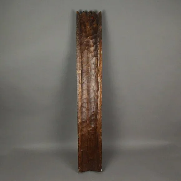 Hand-Carved Tropical Tiki Masks - Set of 3 Unique Wall Sculptures, 39.75” Each